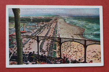 Postcard PC San Francisco Cal California 1920-1940 Sutro Hights Beach Park cars USA US United States